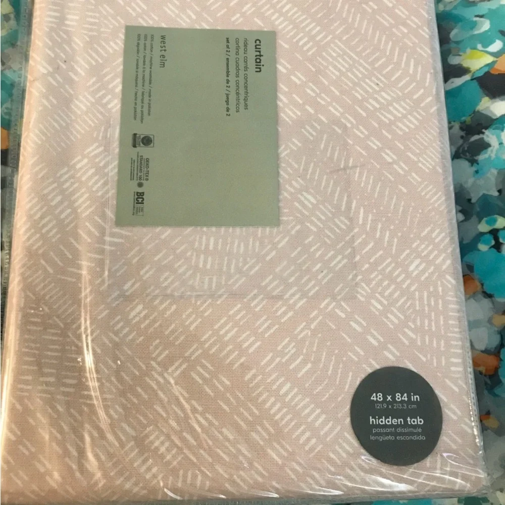 West elm New canvas fragment line elegant curtain window Treatment set of 2